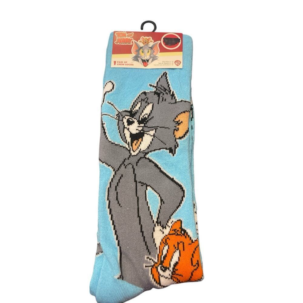 WB ~ TOM AND JERRY~Novelty CREW SOCKS ~ SHOE SIZE 6-12 Unisex
